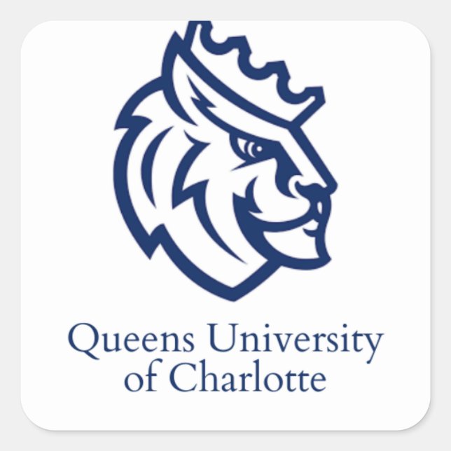 Queens University of Charlotte  Quadratischer Aufkleber (Vorderseite)