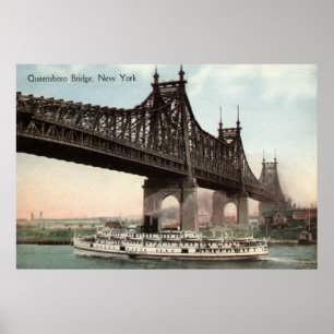 Queensboro Bridge, New York City 1915 Vintage Poster
