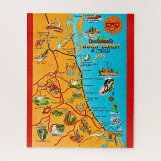 Queensland Australia Coast 16x20 Map Puzzle