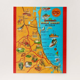 Queensland Australien Küste 16x20 Karte Puzzle