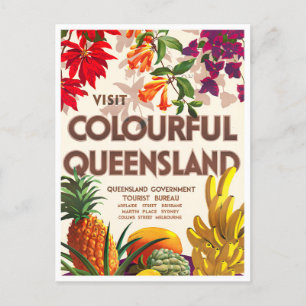Queensland Australien Vintage-Reise Postkarte