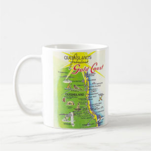 Queensland Australiens Gold Coast Karte Tasse