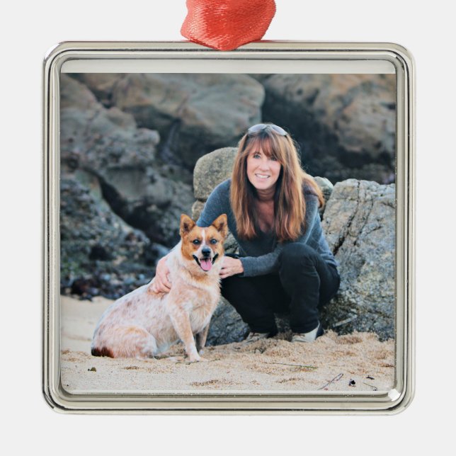 Queensland rotes Heeler - Lucy Ornament Aus Metall (Vorne)