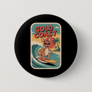 Queensland Strand Vibes Retro Sonnenuntergang Und Button