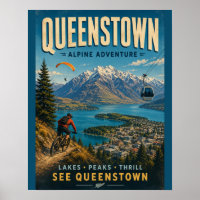 Queenstown Alpine Adventure Digitaler Kunst Druck