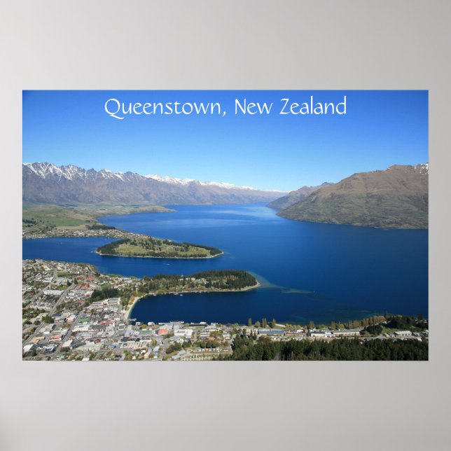 Queenstown aus Bobs Peak, Neuseeland - Poster (Vorne)