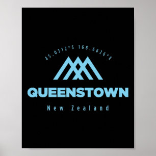 Queenstown Bergurlaub Skifahren Neuseeland  Poster