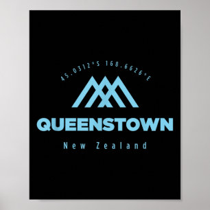 Queenstown Mountain Vacation Skifahren Neuseeland Poster