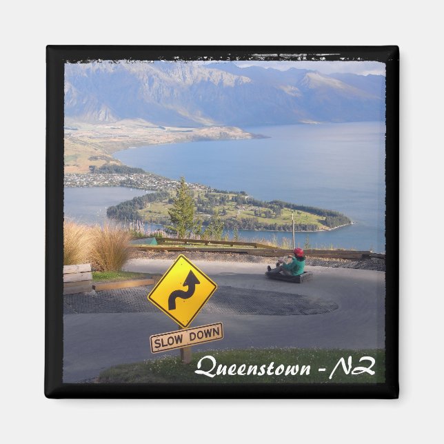 Queenstown, Neuseeland - Luge 2 (Kühlschrankmagnet Magnet (Vorne)