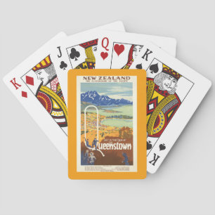 Queenstown, Neuseeland Vintage-Reise Spielkarten