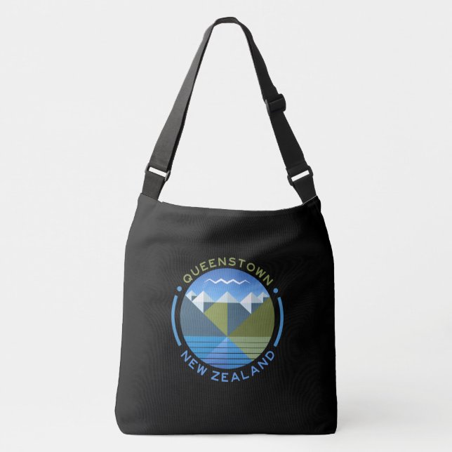 QUEENSTOWN NEW ZEALAND TRAGETASCHEN MIT LANGEN TRÄGERN (Vorderseite)