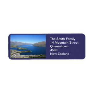 Queenstown NZ, benutzerdefinierbares Adressetikett