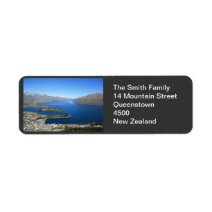 Queenstown NZ, kundengerechtes Adressen-Etikett