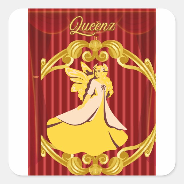 Queenz Quadratischer Aufkleber (Vorderseite)