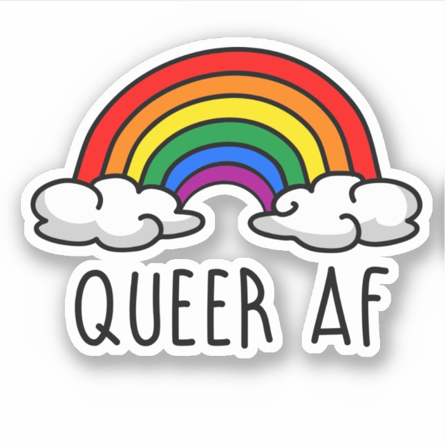 QUEER AF AUFKLEBER (Vorderseite)