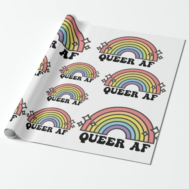 Queer AF Gay Pride Lesbische Trans Bisexuelle LGBT Geschenkpapier (Ungerollt)
