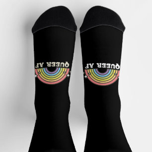 Queer AF Rainbow Gay Lesbian Trans Bisexual LGBTQ  Socken