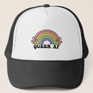 Queer AF Rainbow Gay Lesbian Trans Bisexual LGBTQ Truckerkappe