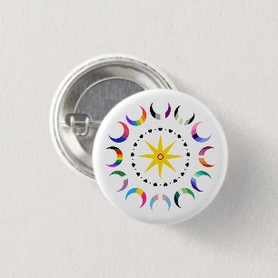 Queer Crescent Pride Monde Button