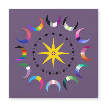 Queer Crescent Pride Monde Magnet