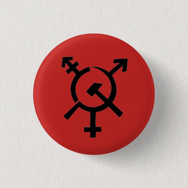 Queer feministischer Kommunismus-Knopf Transportes Button (Vorderseite)