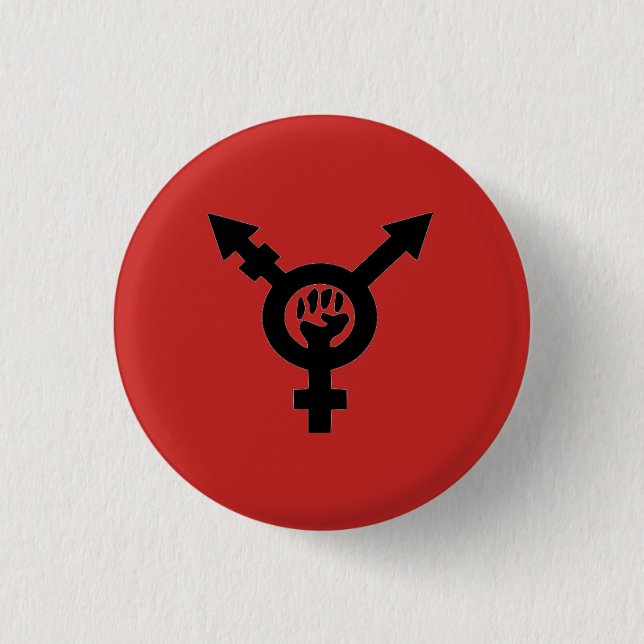 Queer feministischer kommunistischer schwarzer button (Vorderseite)