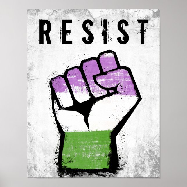 Queer / Genderqueer Pride Faust Poster (Vorne)