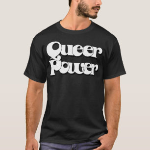 Queer Power Original Retro Typografie Design T-Shirt