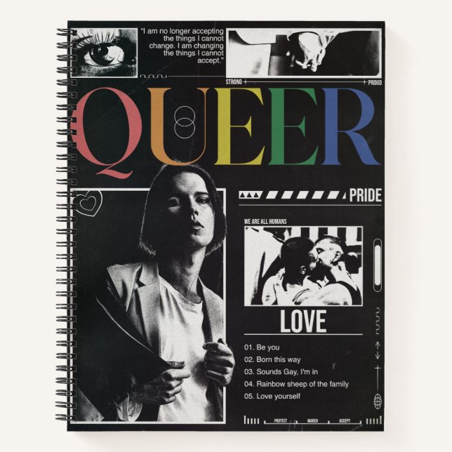 Queer Pride LGBTQ+ Moderne Brutalismus Notizbuch (Vorderseite)