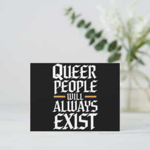 Queer Pride Stolz Queer Menschen werden immer exis Postkarte