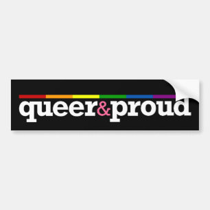 Queer&proud schwarzer Autoaufkleber