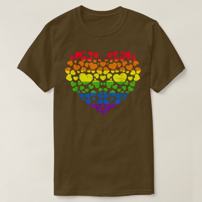 Queer Rainbow Heart Human Rights Gay Pride Month L T-Shirt (Design vorne)