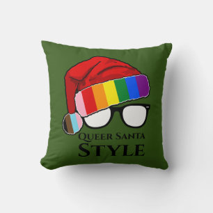 Queer Santa Style Hut und Sonnenbrillen Kissen
