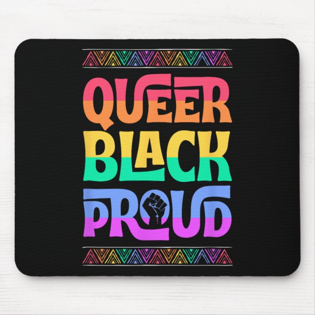 Queer Schwarz Stolz Juneteenth Gay Pride Blm Fäust Mousepad (Vorne)