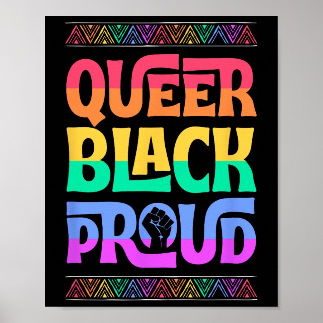 Queer schwarzer Proud-Juneteentlicher Gay Pride Bl Poster (Vorne)