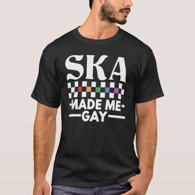 Queer Ska Music made me gay 2 tone Checkboard Rain T-Shirt (Vorderseite)