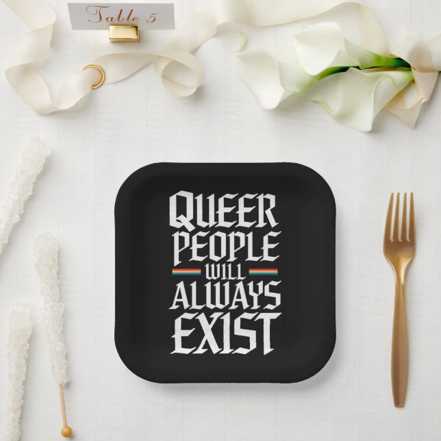 Queer Stolz Quee Menschen werden es immer geben Pappteller (Hochzeit)