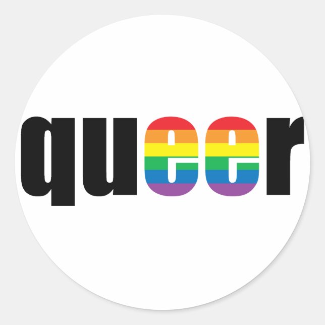 Queer Stolz Runder Aufkleber (Vorderseite)