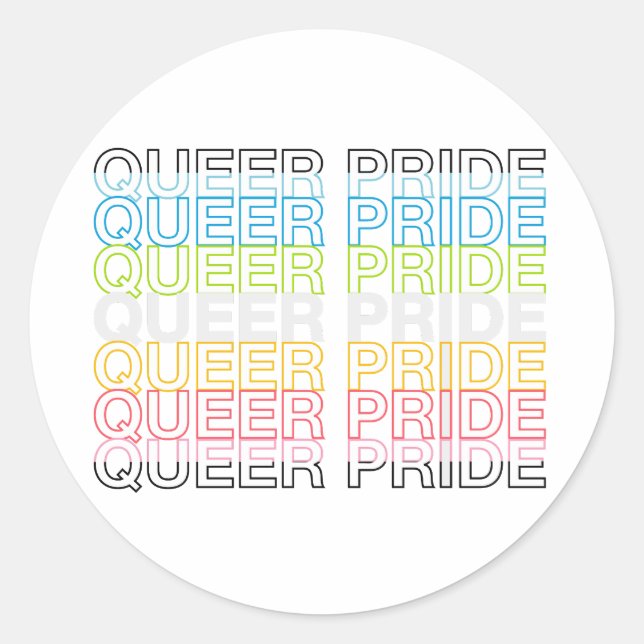 Queer Stolz Runder Aufkleber (Vorderseite)