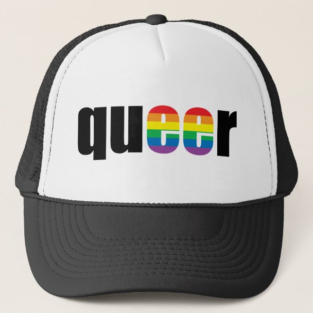 Queer Stolz Truckerkappe (Vorderseite)