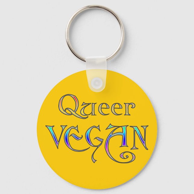 Queer Veganer Schlüsselanhänger (Vorderseite)