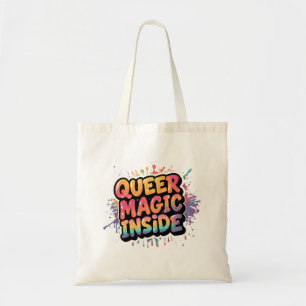 Queere Magie innerhalb LGBTQ Stolz Zitat Design Tragetasche