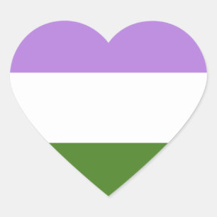 Queere Pride-Flagge Herz-Aufkleber