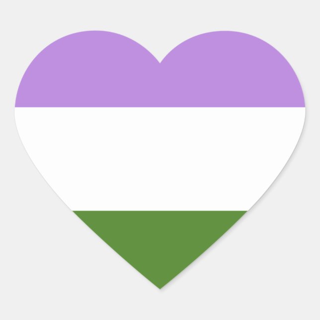 Queere Pride-Flagge Herz-Aufkleber (Vorderseite)