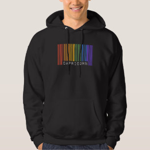Queere Steinbock-Barcode-Schwulen-Stolz-Flagge Ste Hoodie