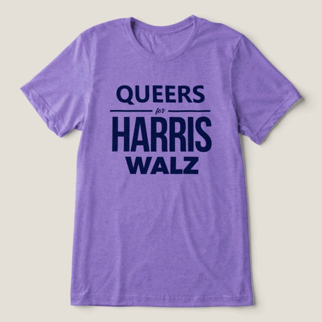Queers für Harris Walz Tri-Blend Shirt (Design Vorderseite)