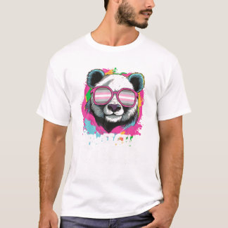 Quees Panda mit Sonnenbrille T-Shirt