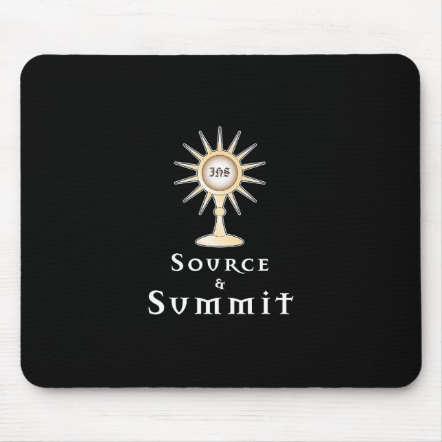 Quelle und Gipfel: Heiliger Eucharist Mousepad (Vorne)