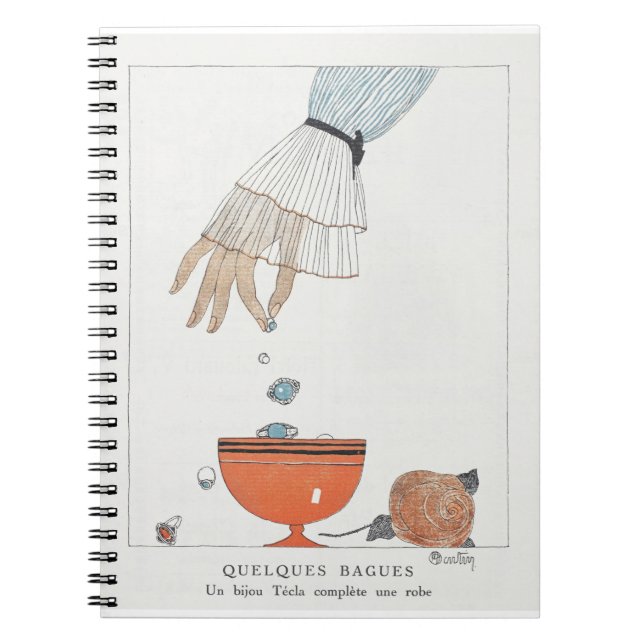 Quelques Bague fashion plate by Charles Martin Notizblock (Vorderseite)
