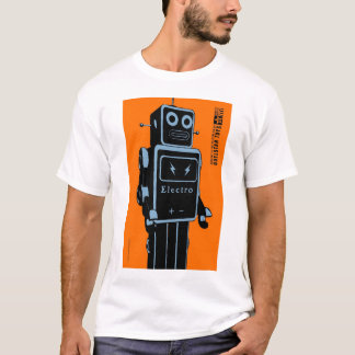 Quelstar spielt ElectroMan Zinn-Spielzeug-Roboter T-Shirt
